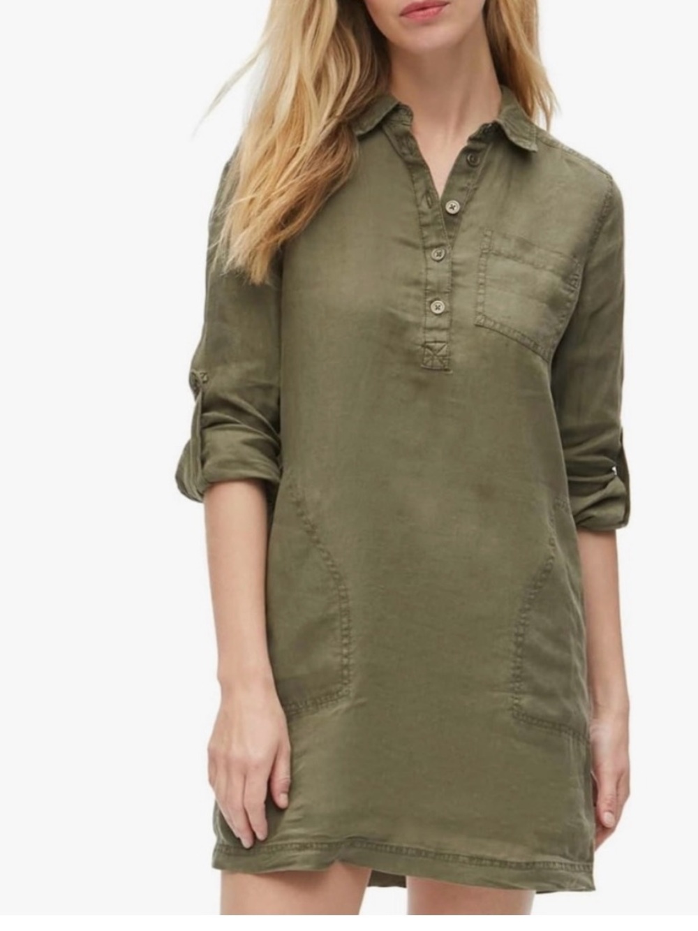 Michael Stars LA Olive Linen Dress mid thigh 100% linen nwot!! Xs $239 retail